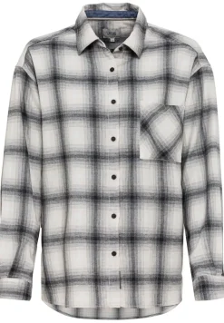 Bluse in kariertem Flanell heather grey check