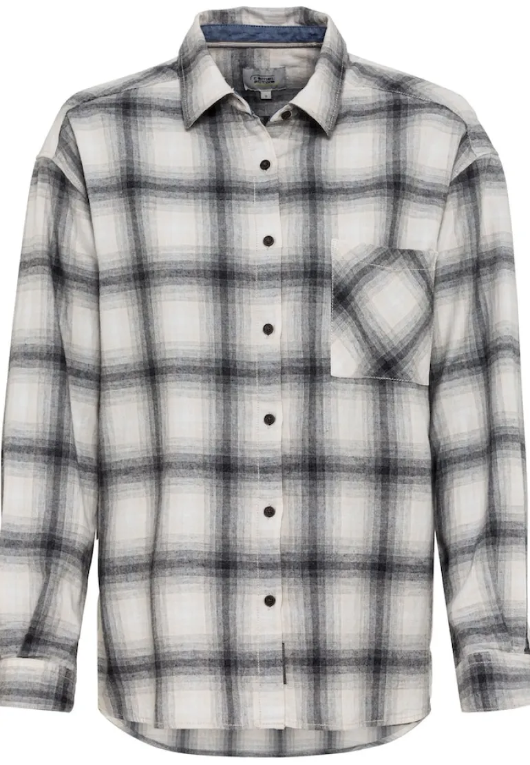 Bluse in kariertem Flanell heather grey check