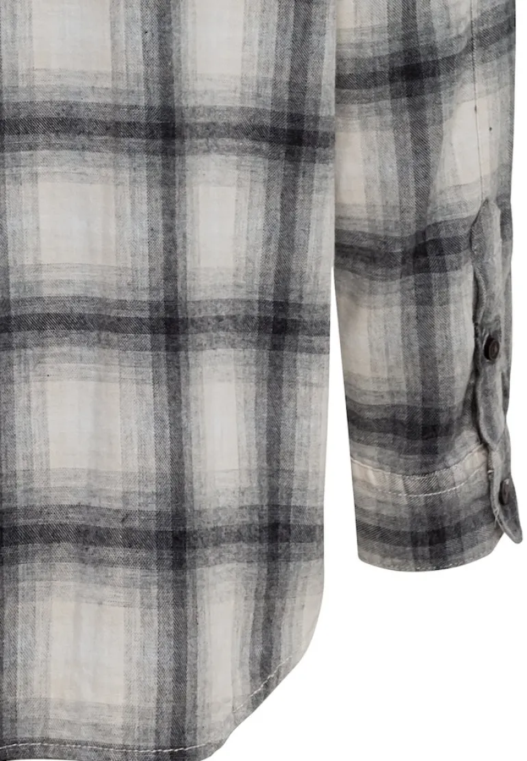 Bluse in kariertem Flanell heather grey check