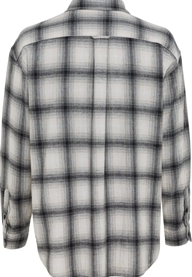 Bluse in kariertem Flanell heather grey check