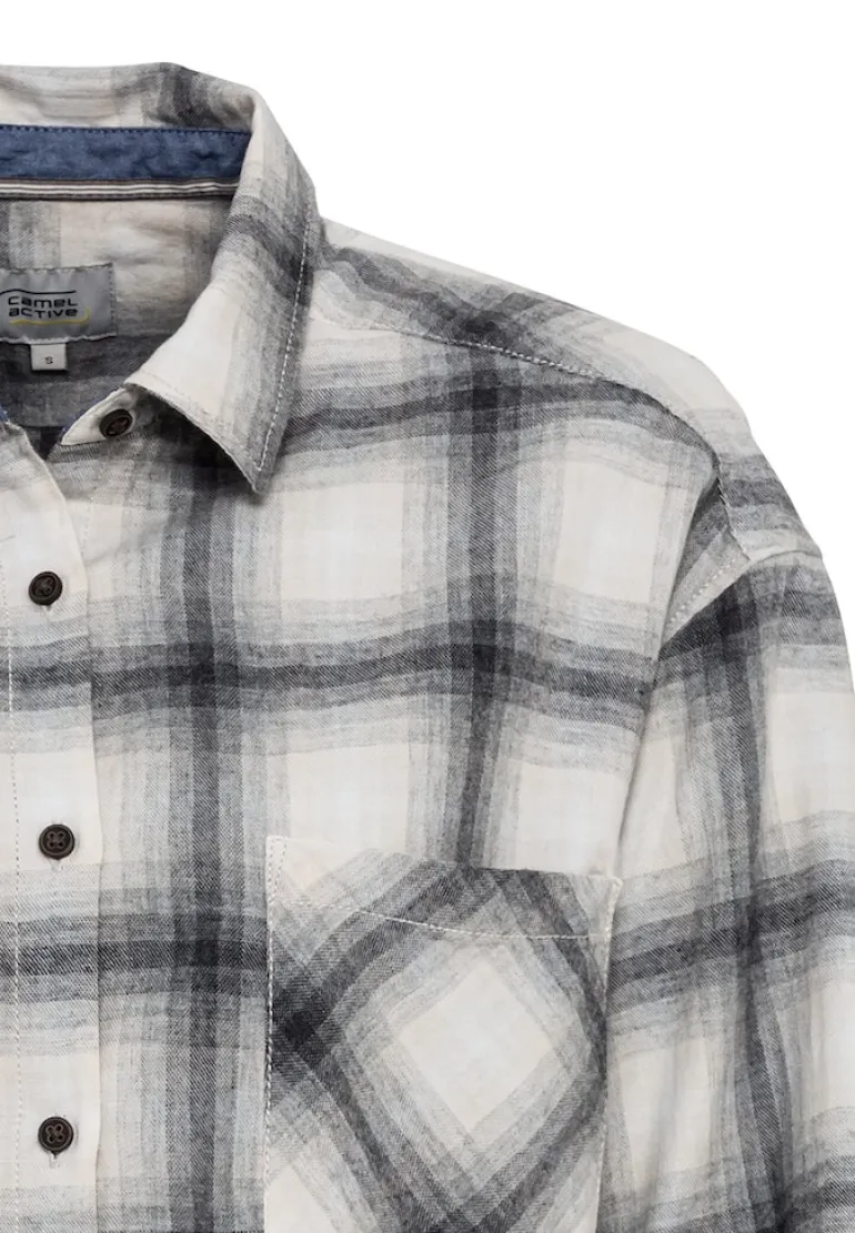 Bluse in kariertem Flanell heather grey check