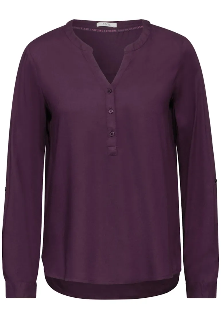 Bluse in Unifarbe beloved berry