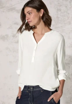 Bluse in Unifarbe vanilla white