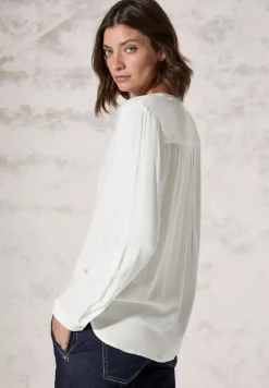 Bluse in Unifarbe vanilla white