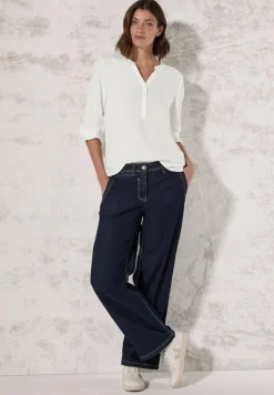 Bluse in Unifarbe vanilla white