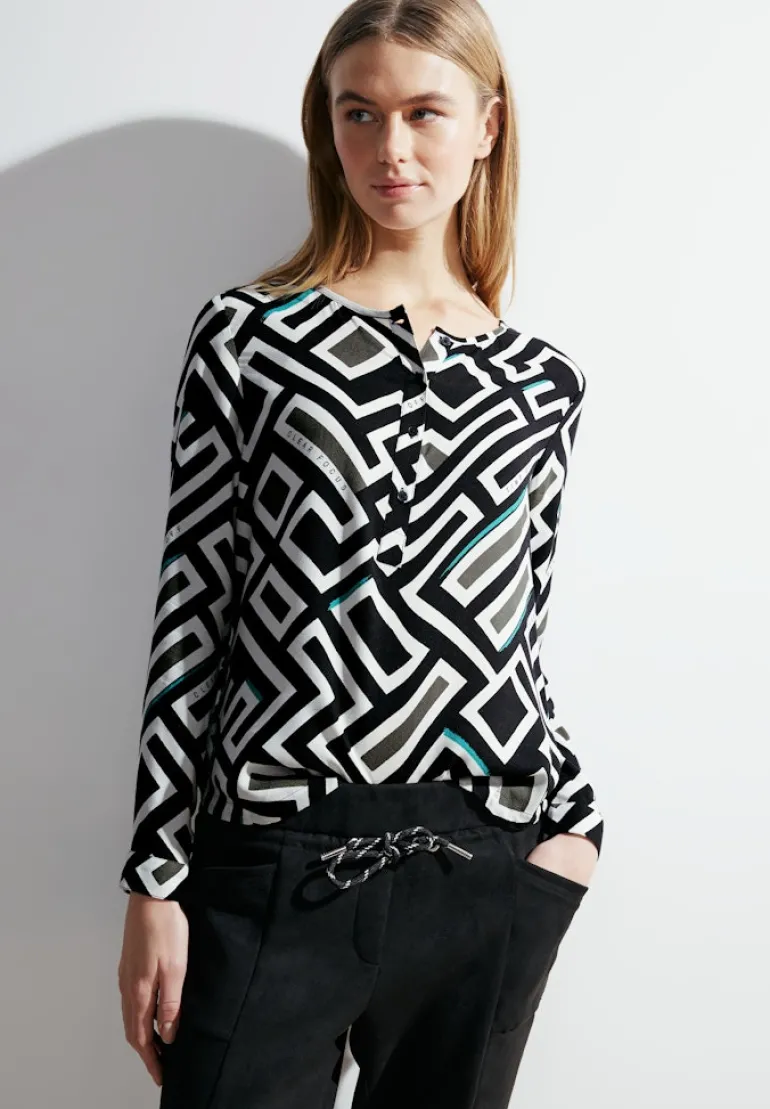 Bluse mit Alloverprint black