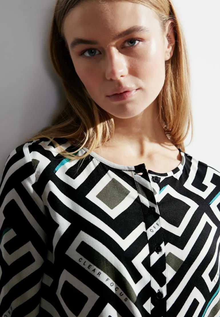 Bluse mit Alloverprint black
