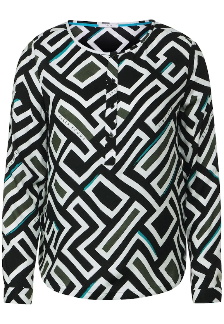 Bluse mit Alloverprint black