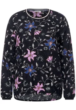 Bluse mit Blumen Print black
