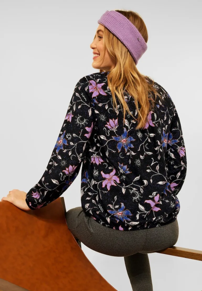 Bluse mit Blumen Print black