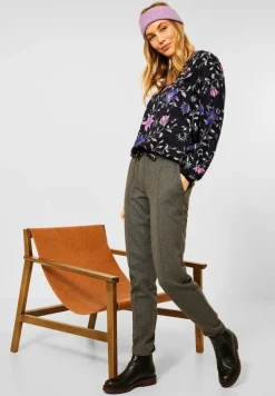 Bluse mit Blumen Print black