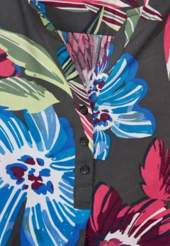 Bluse mit Blumenprint easy khaki