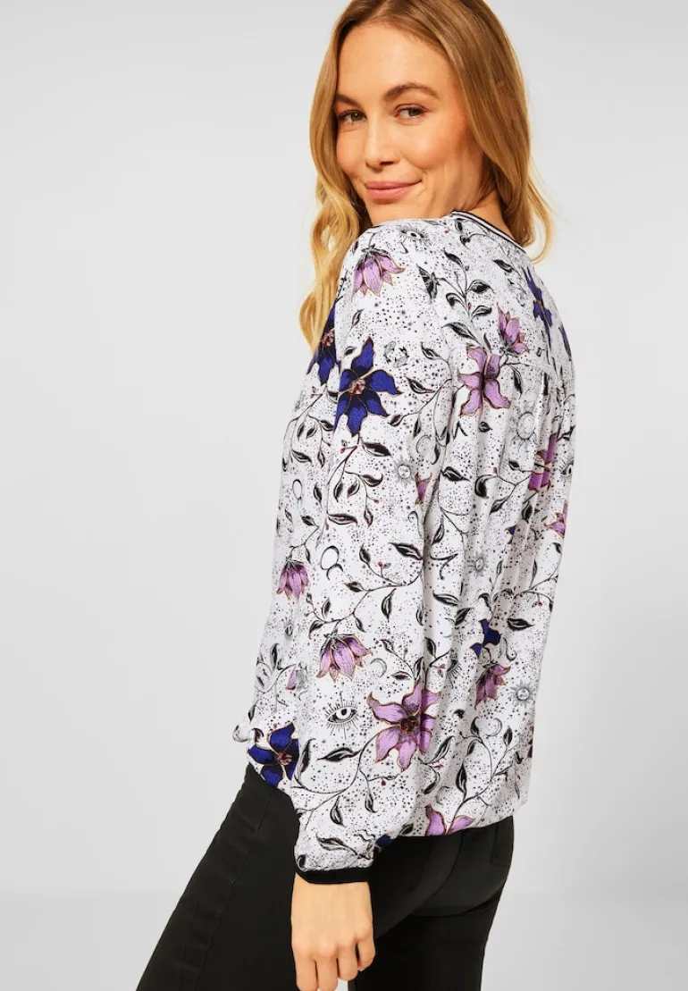 Bluse mit Blumen Print vanilla white