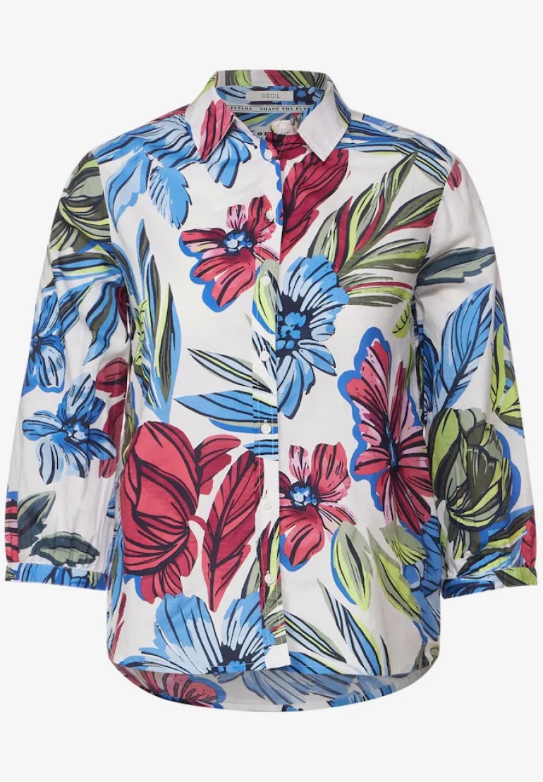 Bluse mit Blumenprint vanilla white