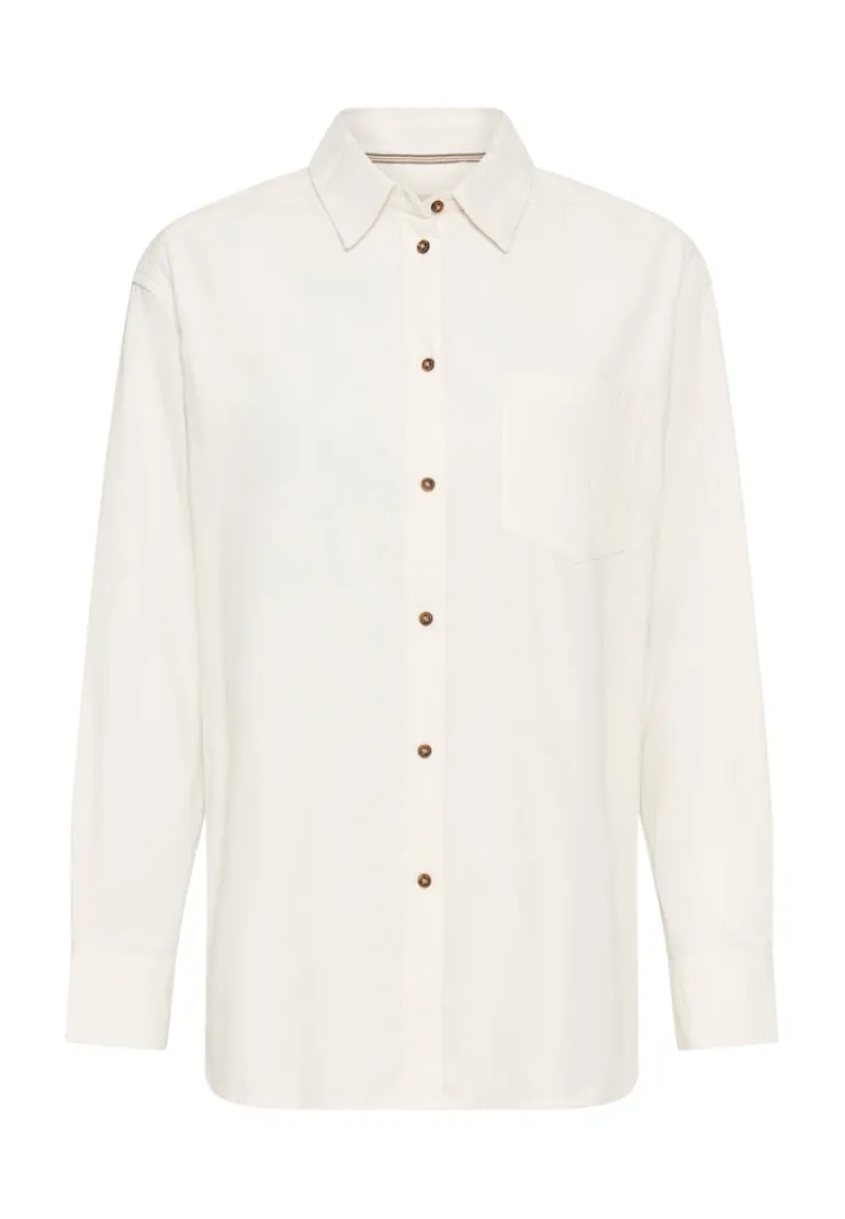 Bluse mit Brusttasche milk white