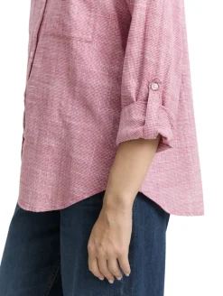 Bluse mit Brusttaschen dark pink