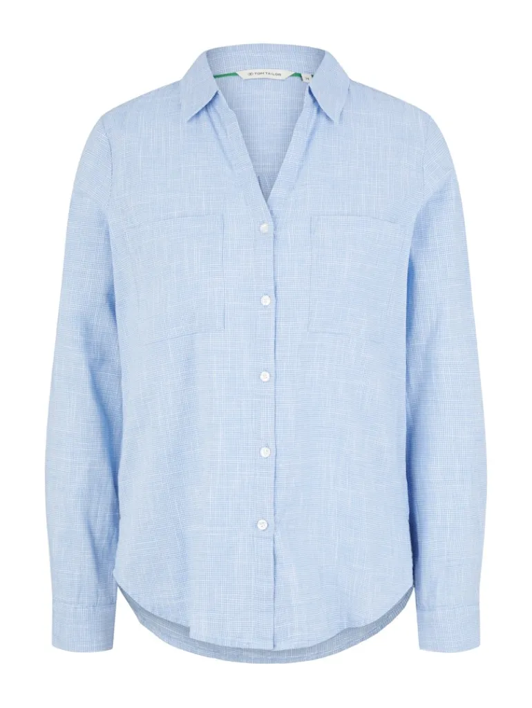 Bluse mit Brusttaschen dreamy blue