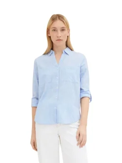 Bluse mit Brusttaschen dreamy blue
