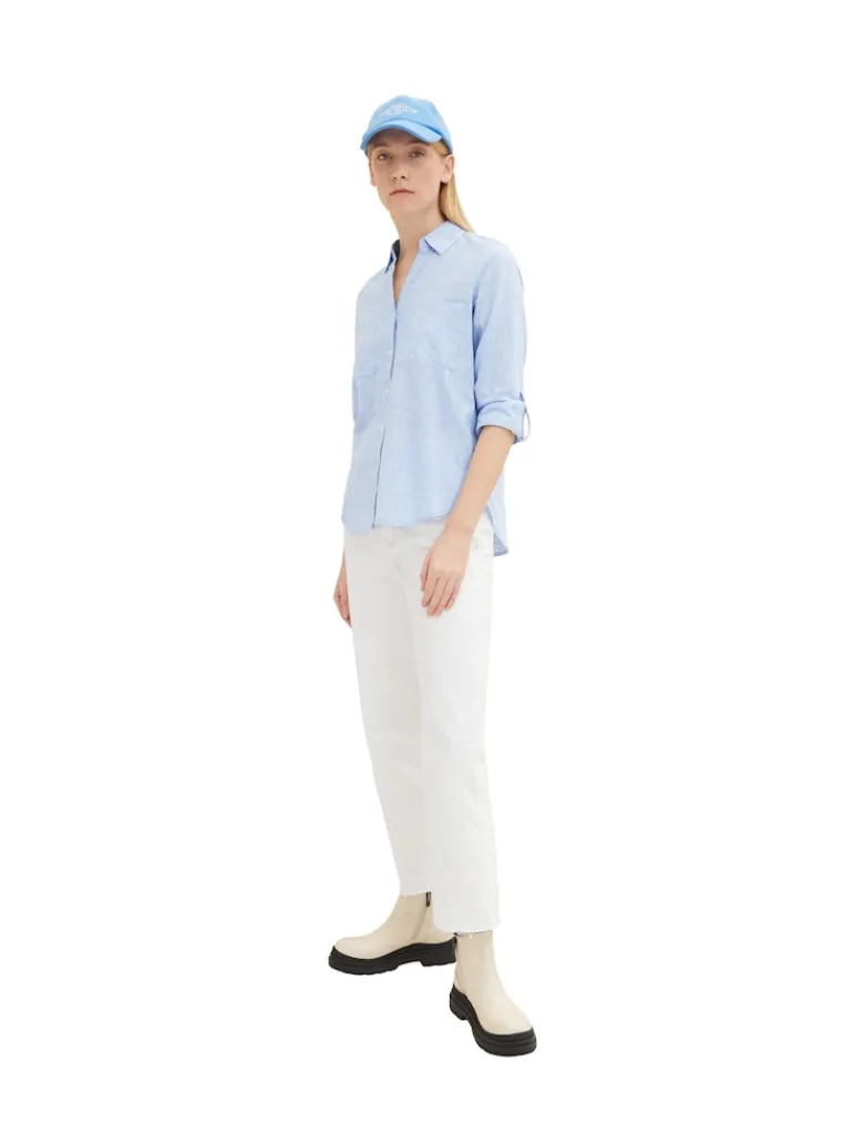Bluse mit Brusttaschen dreamy blue