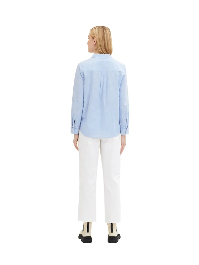 Bluse mit Brusttaschen dreamy blue