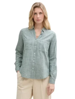 Bluse mit Brusttaschen explorer green