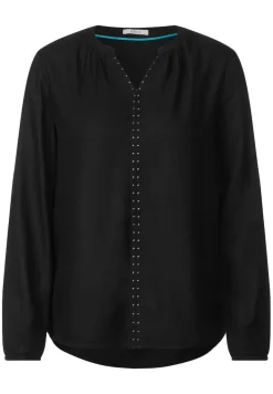 Bluse mit Dekosteinen black