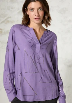 Bluse mit Folienprint gentle lilac melange