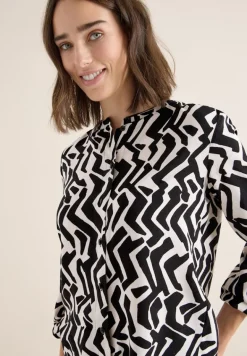 Bluse mit Grafikmuster light greige