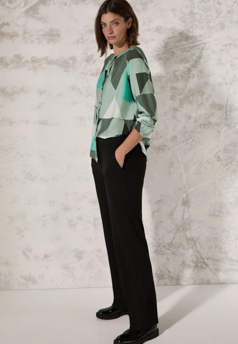 Bluse mit grafischem Muster glaced salvia green