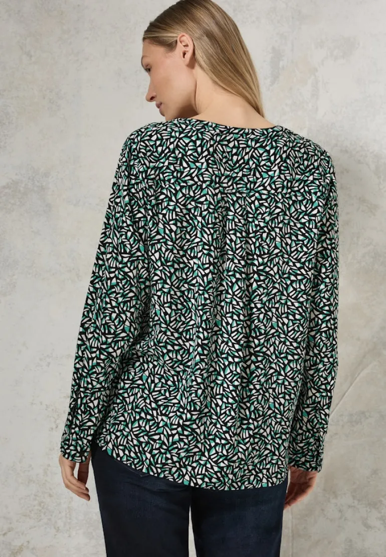 Bluse mit Minimal Print black