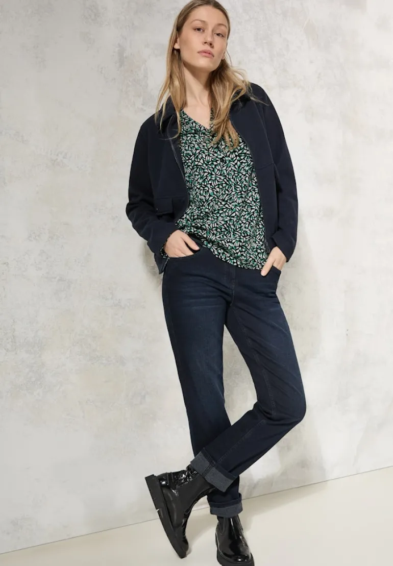 Bluse mit Minimal Print black