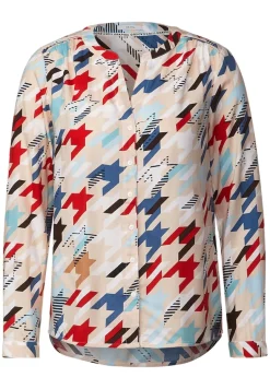 Bluse mit Multicolorprint vanilla white
