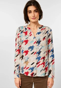 Bluse mit Multicolorprint vanilla white