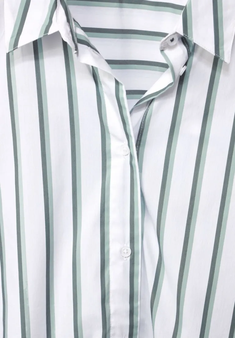 Bluse mit Multicolorstreifen easy khaki