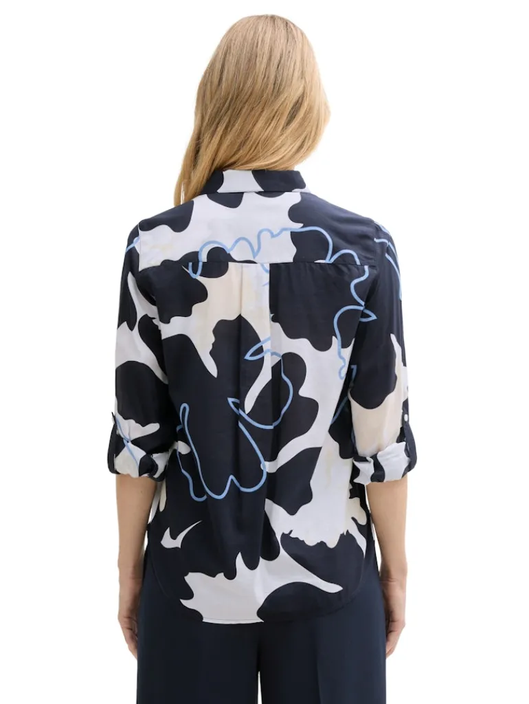 Bluse mit Muster big floral shapes design