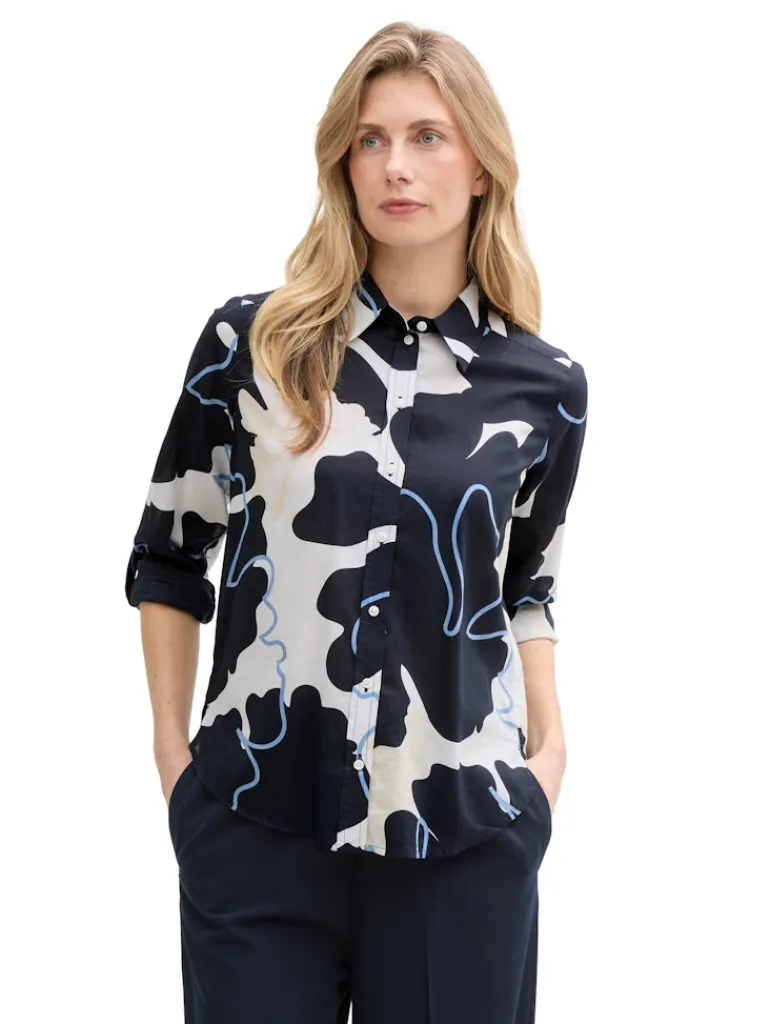 Bluse mit Muster big floral shapes design