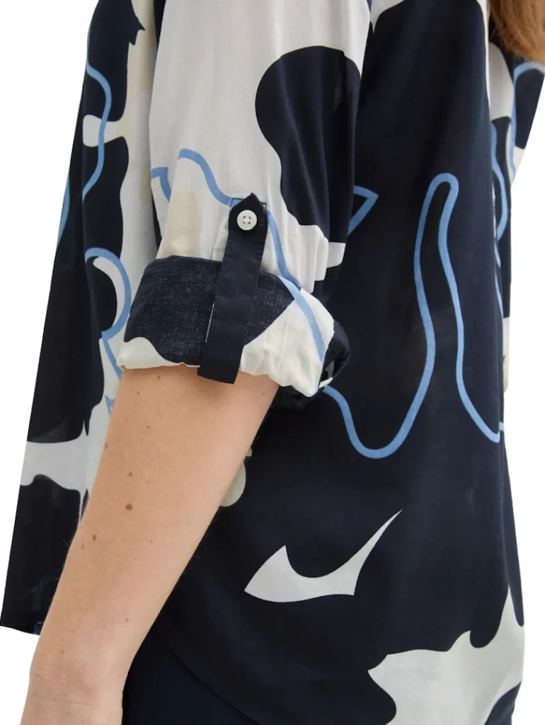 Bluse mit Muster big floral shapes design