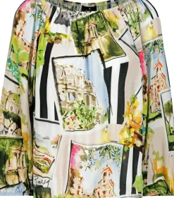 Bluse mit Polaroidmuster marmor gemustert