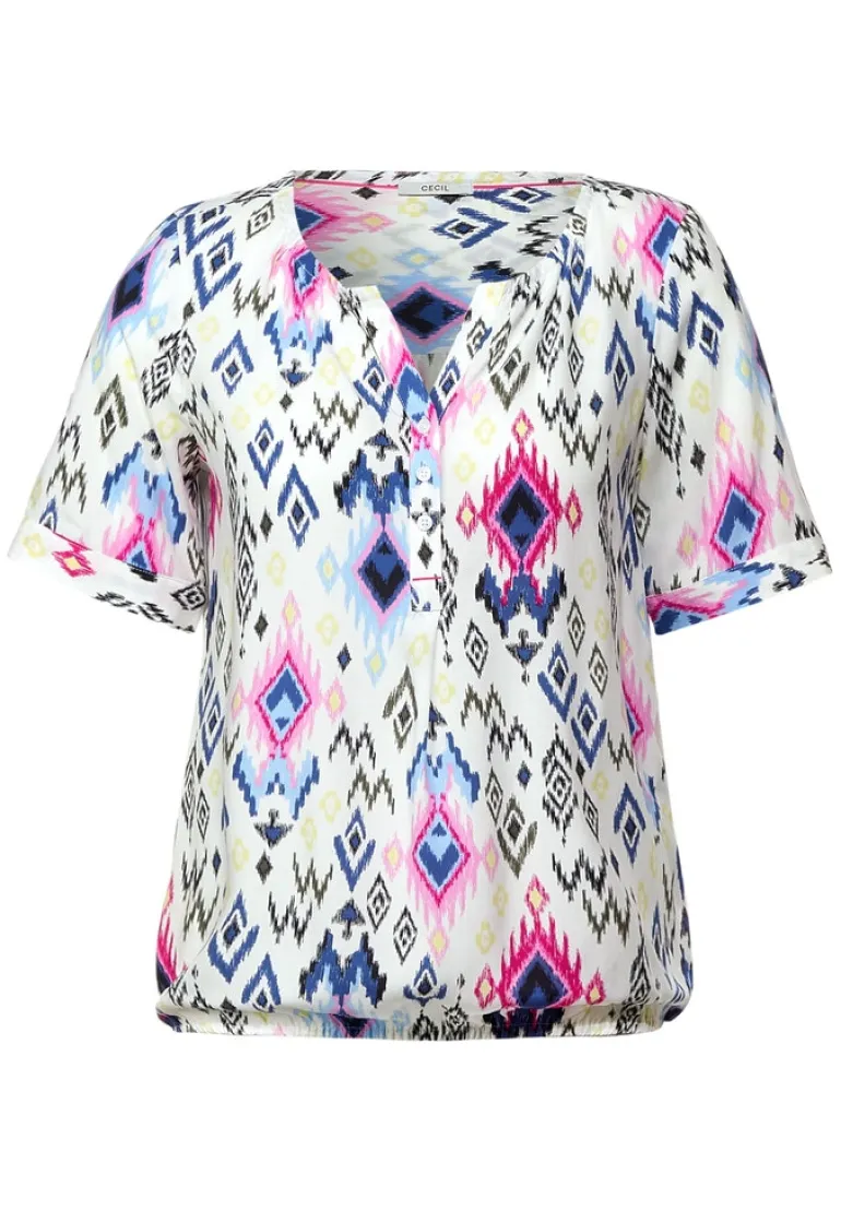 Bluse mit Print vanilla white