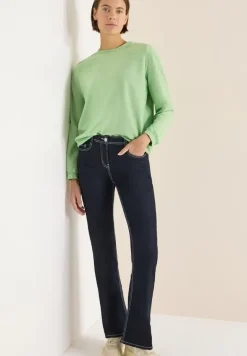Bluse mit Smock-Ausschnitt bamboo green