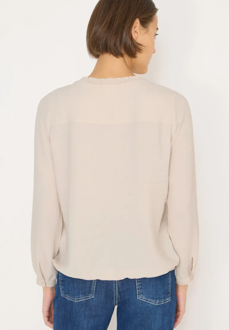 Bluse mit Smock-Ausschnitt pearl beige