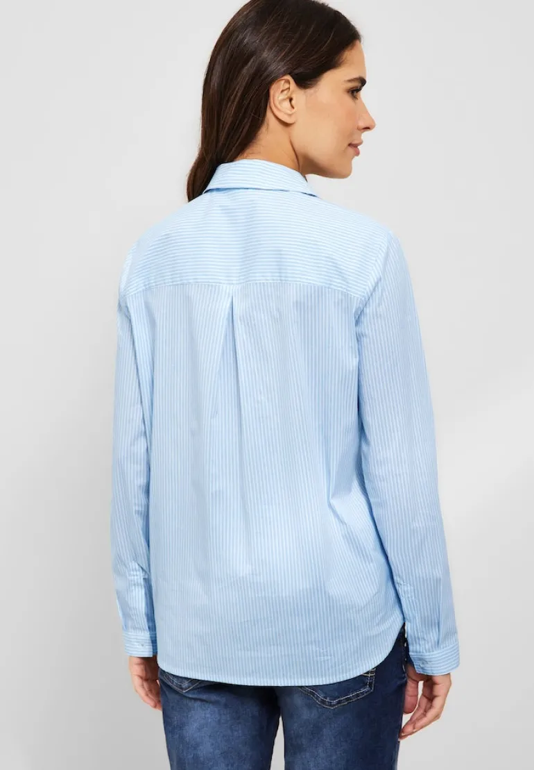 Bluse mit Streifenmuster faded blue