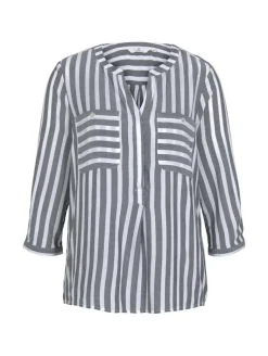 Bluse mit Streifenmuster offwhite navy vertical stripe