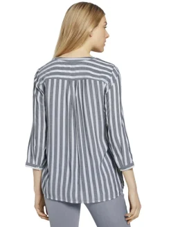 Bluse mit Streifenmuster offwhite navy vertical stripe