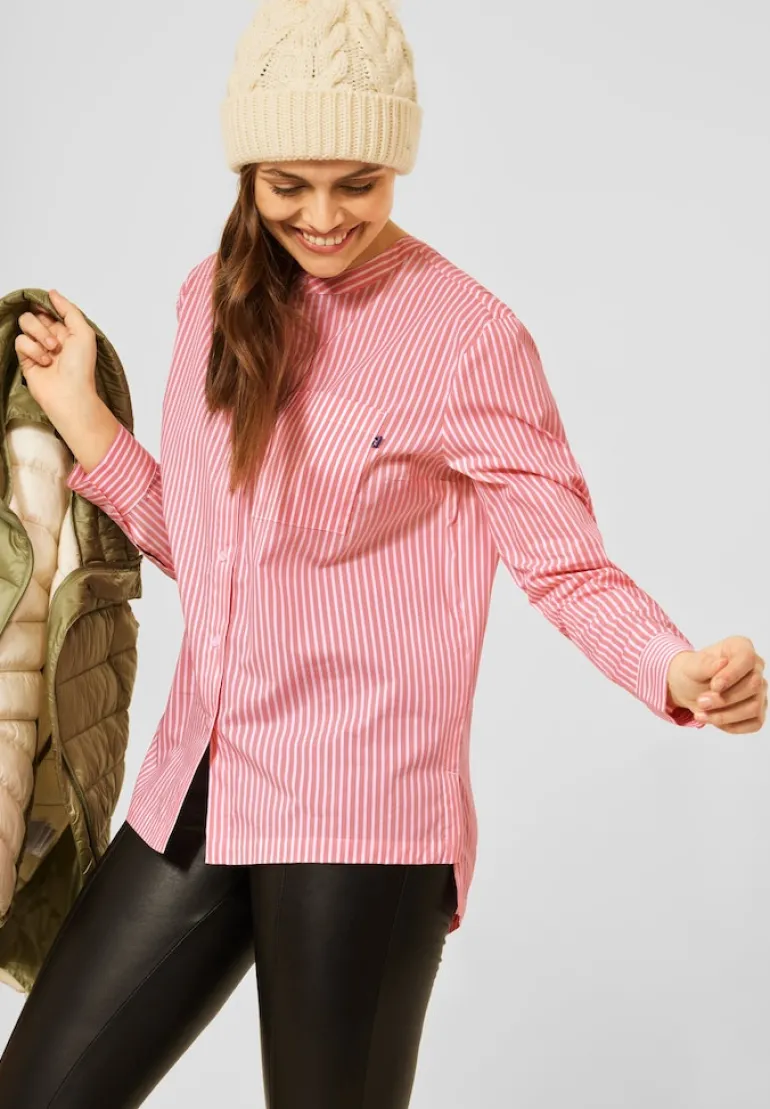 Bluse mit Streifenmuster rose pepper