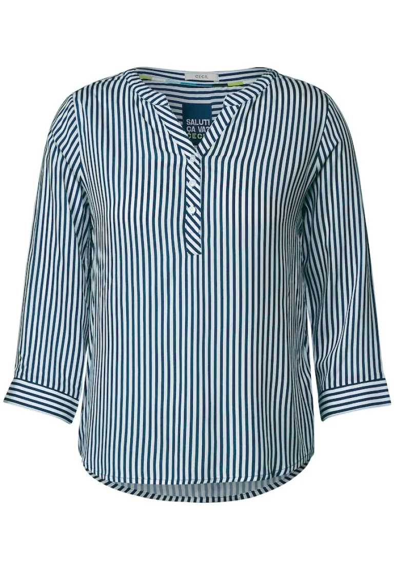 Bluse mit Streifen teal blue