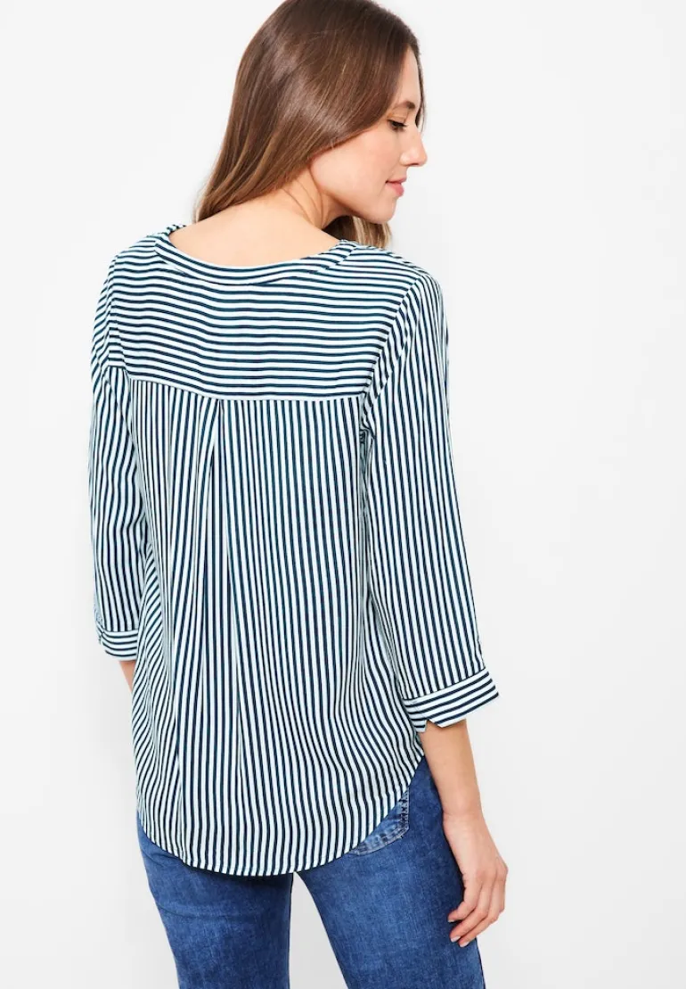 Bluse mit Streifen teal blue