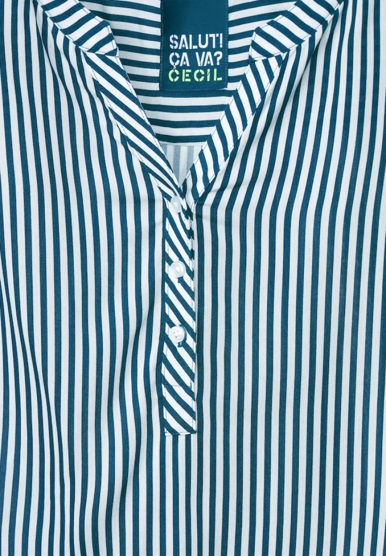 Bluse mit Streifen teal blue