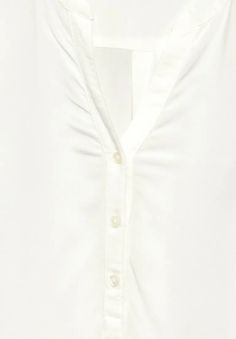 Bluse mit Turn-Up vanilla white