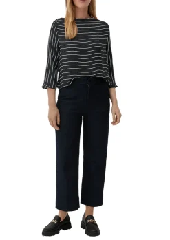Bluse mit U-Boot-Ausschnitt schwarz